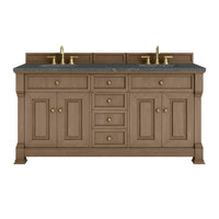 72" Brookfield Double Vanity, Pecan with Parisien Bleu Top