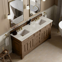 72" Brookfield Double Vanity, Pecan with Victorian Silver Top