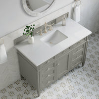 48" Brittany Single Bathroom Vanity, Urban Gray w/ White Zeus Top