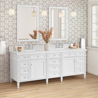 84" Brittany Double Vanity, Bright White