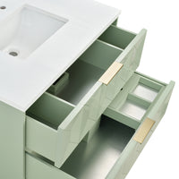 36" Emmeline Single Vanity, Pistachio with Charcoal Soapstone Top