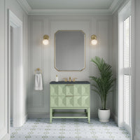 36" Emmeline Single Vanity, Pistachio with Charcoal Soapstone Top