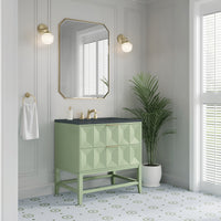 36" Emmeline Single Vanity, Pistachio with Charcoal Soapstone Top