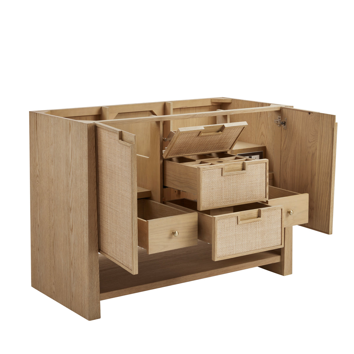 48" Solene Single Vanity, Seaside Oak with Eternal Marfil Top