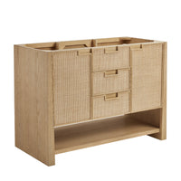 48" Solene Single Vanity, Seaside Oak with White Zeus Top