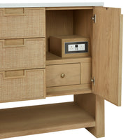 48" Solene Single Vanity, Seaside Oak with Eternal Marfil Top
