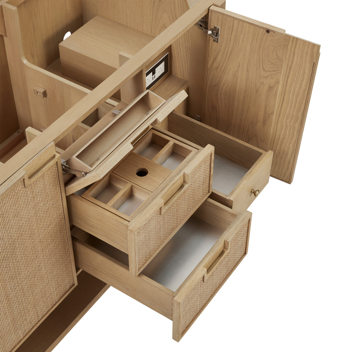 48" Solene Single Vanity, Seaside Oak with Eternal Marfil Top