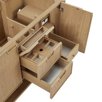 48" Solene Single Vanity, Seaside Oak with Eternal Marfil Top