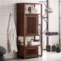 30" Athens Bookcase Linen Cabinet, Mid Century Acacia