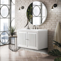 36" Athens Single Bathroom Vanity, Glossy White w/ White Zeus Quartz Top