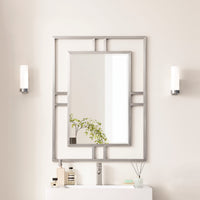 40" Brenlyn Rectangular Stainless Steel Mirror in Brushed Nickel