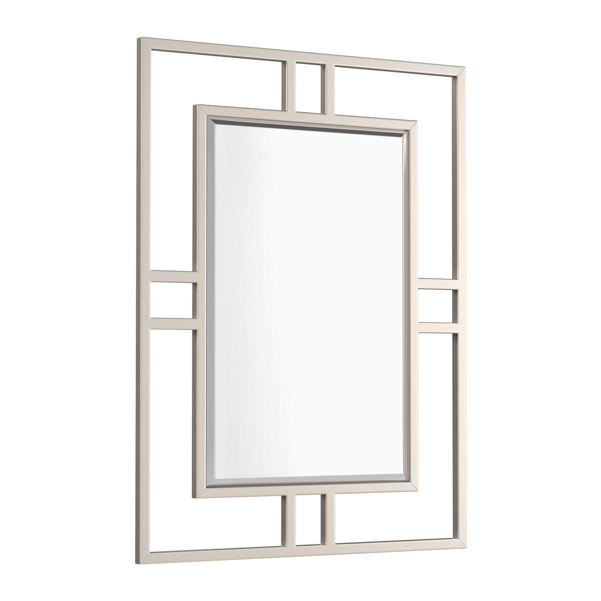 40" Brenlyn Rectangular Stainless Steel Mirror in Brushed Nickel