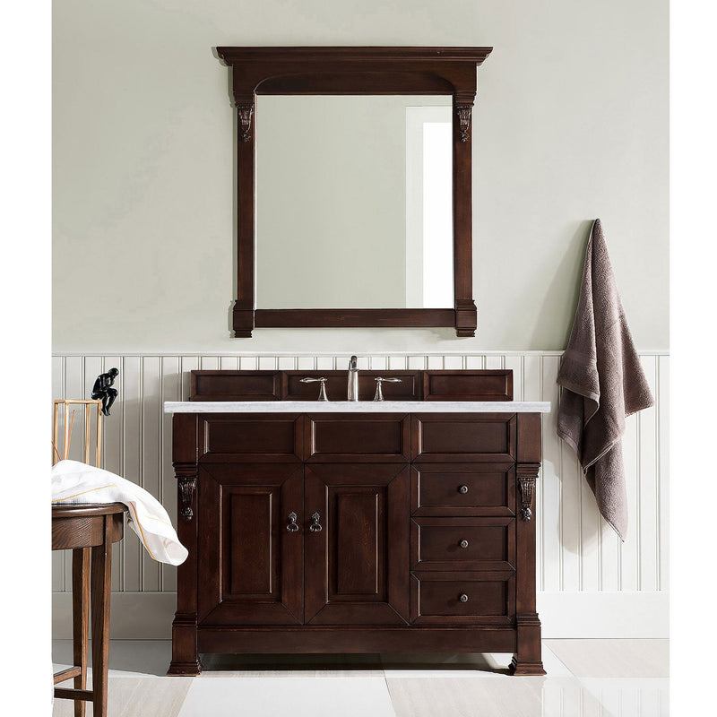 48" Brookfield Single Bathroom Vanity, Burnished Mahogany - vanitiesdepot.com