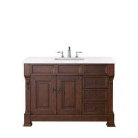 48" Brookfield Single Bathroom Vanity, Warm Cherry - vanitiesdepot.com