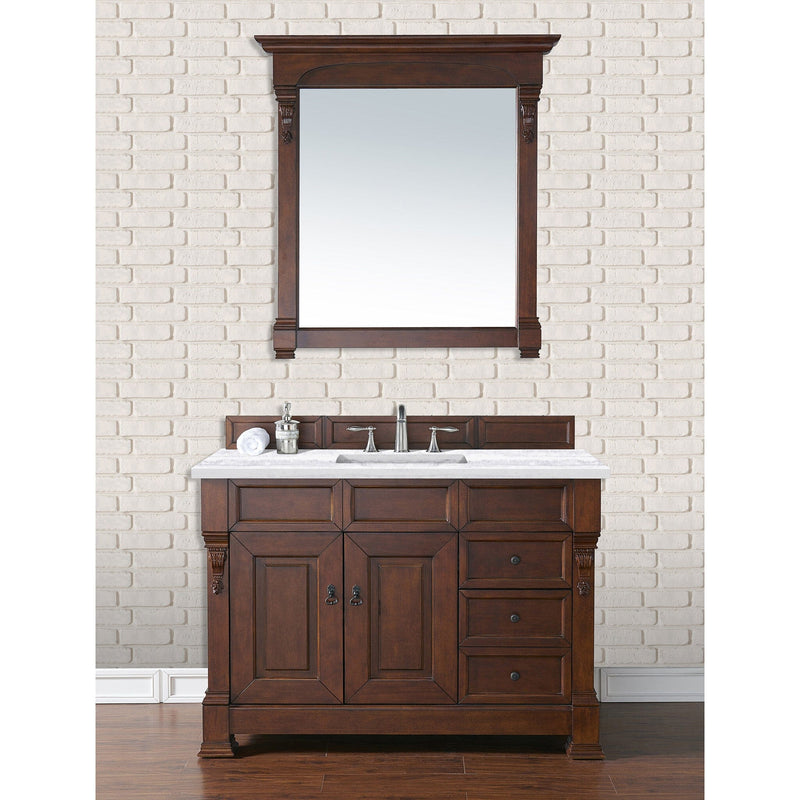 48" Brookfield Single Bathroom Vanity, Warm Cherry - vanitiesdepot.com