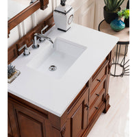 36" Brookfield Single Bathroom Vanity, Warm Cherry - vanitiesdepot.com