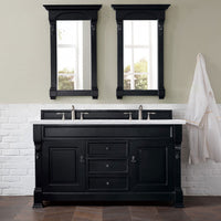 60" Brookfield Double Bathroom Vanity, Antique Black - vanitiesdepot.com