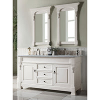 60" Brookfield Double Bathroom Vanity, Bright White