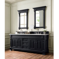 72" Brookfield Double Bathroom Vanity, Antique Black - vanitiesdepot.com
