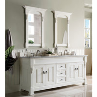72" Brookfield Double Bathroom Vanity, Bright White