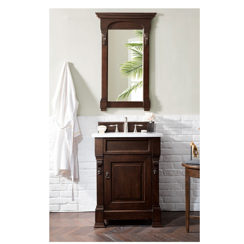 26" Brookfield Single Bathroom Vanity, Burnished Mahogany - vanitiesdepot.com