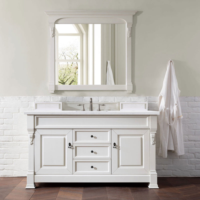 60" Brookfield Single Bathroom Vanity, Bright White - vanitiesdepot.com