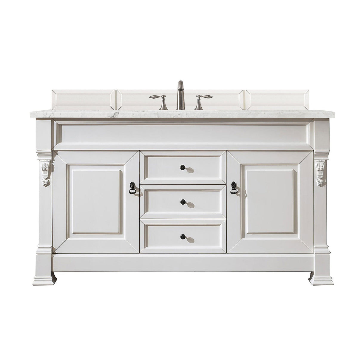 60" Brookfield Single Bathroom Vanity, Bright White - vanitiesdepot.com