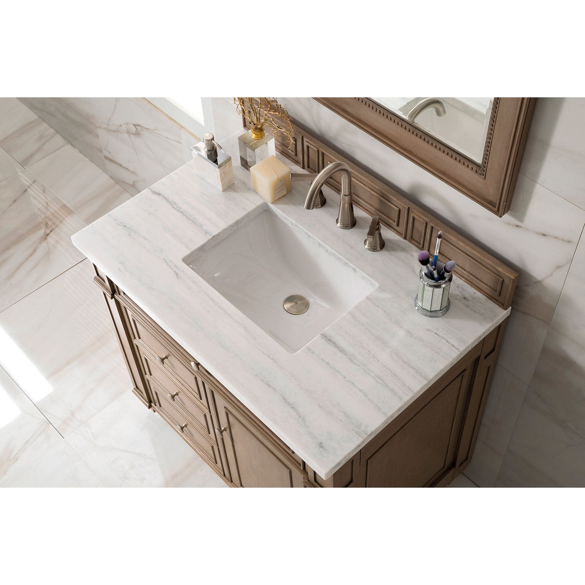 36" Bristol Single Bathroom Vanity, Whitewashed Walnut - vanitiesdepot.com