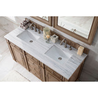 60" Bristol Double Bathroom Vanity, Whitewashed Walnut - vanitiesdepot.com