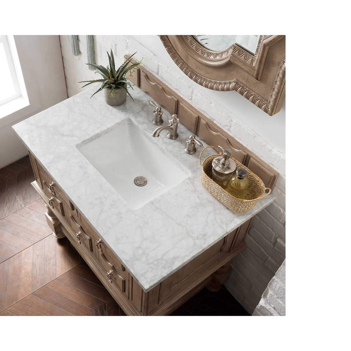 36" Castilian Single Bathroom Vanity, Empire Gray - vanitiesdepot.com