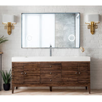 72" Linear Single Bathroom Vanity, Mid-Century Walnut