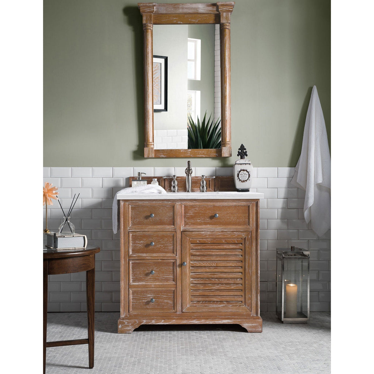 36" Savannah Single Bathroom Vanity, Driftwood - vanitiesdepot.com