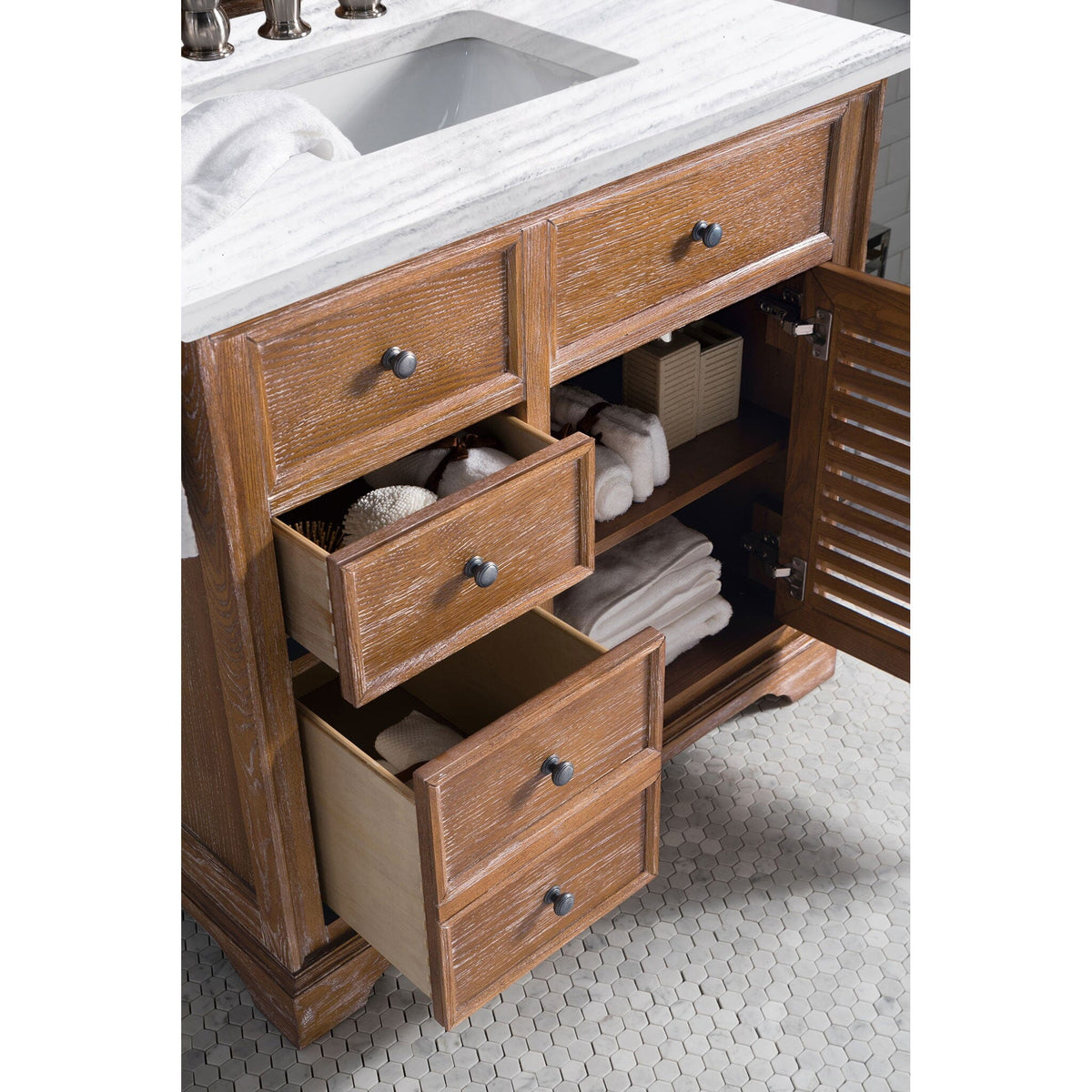 36" Savannah Single Bathroom Vanity, Driftwood - vanitiesdepot.com