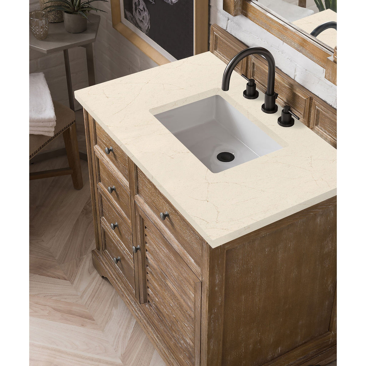 36" Savannah Single Bathroom Vanity, Driftwood - vanitiesdepot.com