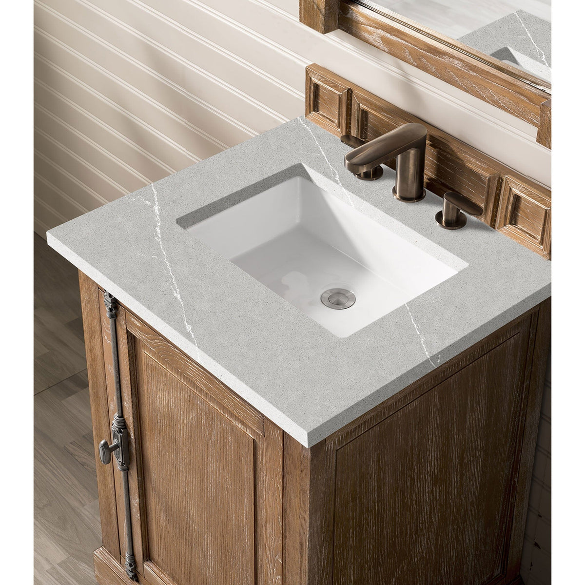 26" Providence Single Bathroom Vanity, Driftwood - vanitiesdepot.com