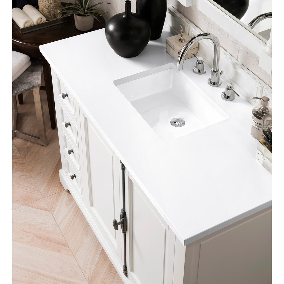 48" Providence Single Bathroom Vanity, Bright White