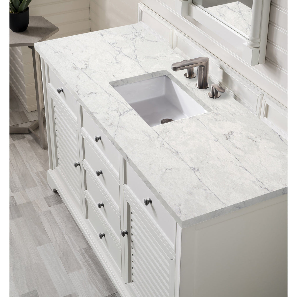 60" Providence Single Bathroom Vanity, Bright White