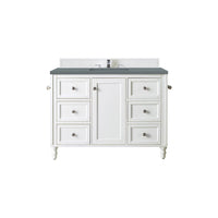48" Copper Cove Encore Single Bathroom Vanity, Bright White w/ Cala Blue Top