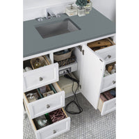 48" Copper Cove Encore Single Bathroom Vanity, Bright White w/ Cala Blue Top