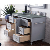 48" Copper Cove Encore Single Bathroom Vanity, Silver Gray w/ Cala Blue Top