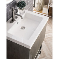 24" Columbia Single Bathroom Vanity, Ash Gray w/ Brushed Nickel Base