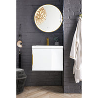 24" Columbia Single Wall Mounted Bathroom Vanity, Glossy White