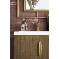 31.5" Columbia Single Bathroom Vanity, Latte Oak w/ Radiant Gold Base