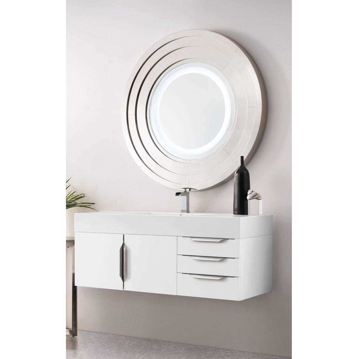 48" Mercer Island Single Bathroom Vanity, Glossy White