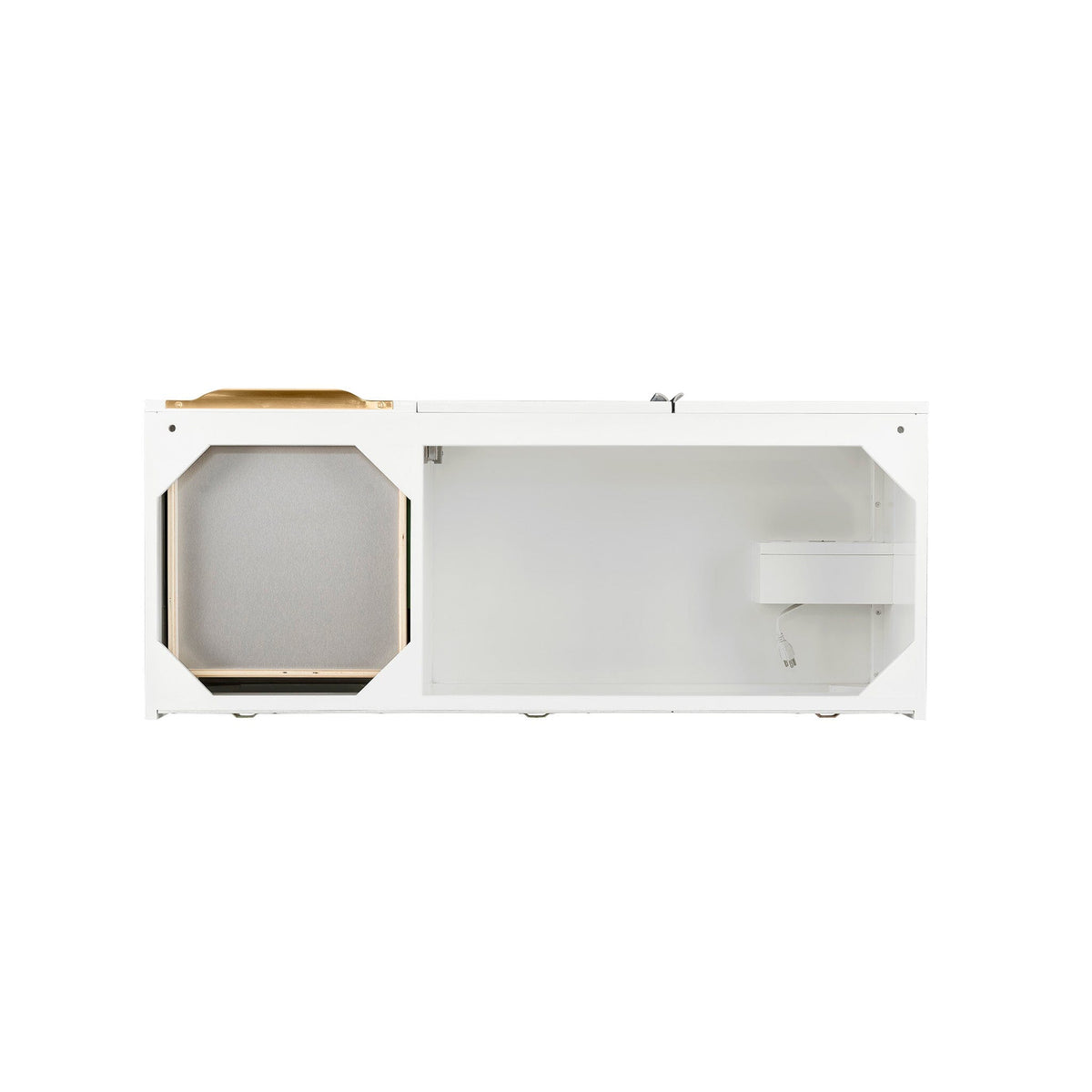 48" Mercer Island Single Bathroom Vanity, Glossy White w/ Radiant Gold