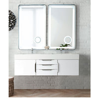 59" Mercer Island Double Bathroom Vanity, Glossy White
