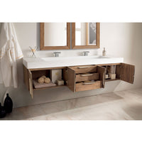 72" Mercer Island Double Bathroom Vanity, Latte Oak - vanitiesdepot.com