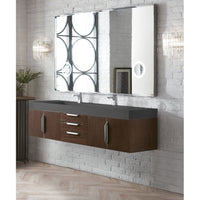 72" Mercer Island Double Bathroom Vanity, Coffee Oak - vanitiesdepot.com