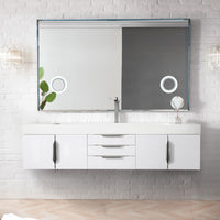 72" Mercer Island Single Bathroom Vanity, Glossy White