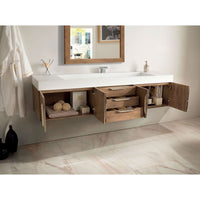 72" Mercer Island Single Bathroom Vanity, Latte Oak w/ Radiant Gold
